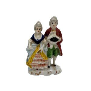 Vintage Made In Occupied Japan Porcelain Colonial Couple Figurine 3.5"